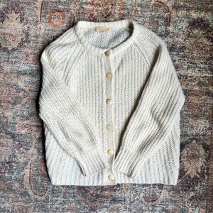 Sezane Emile Ecru Cream White Cardigan, sz medium